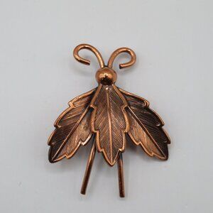 Vintage BELL Trading Post Copper Insect Fly Bug Brooch Pin Leaf Southwestern